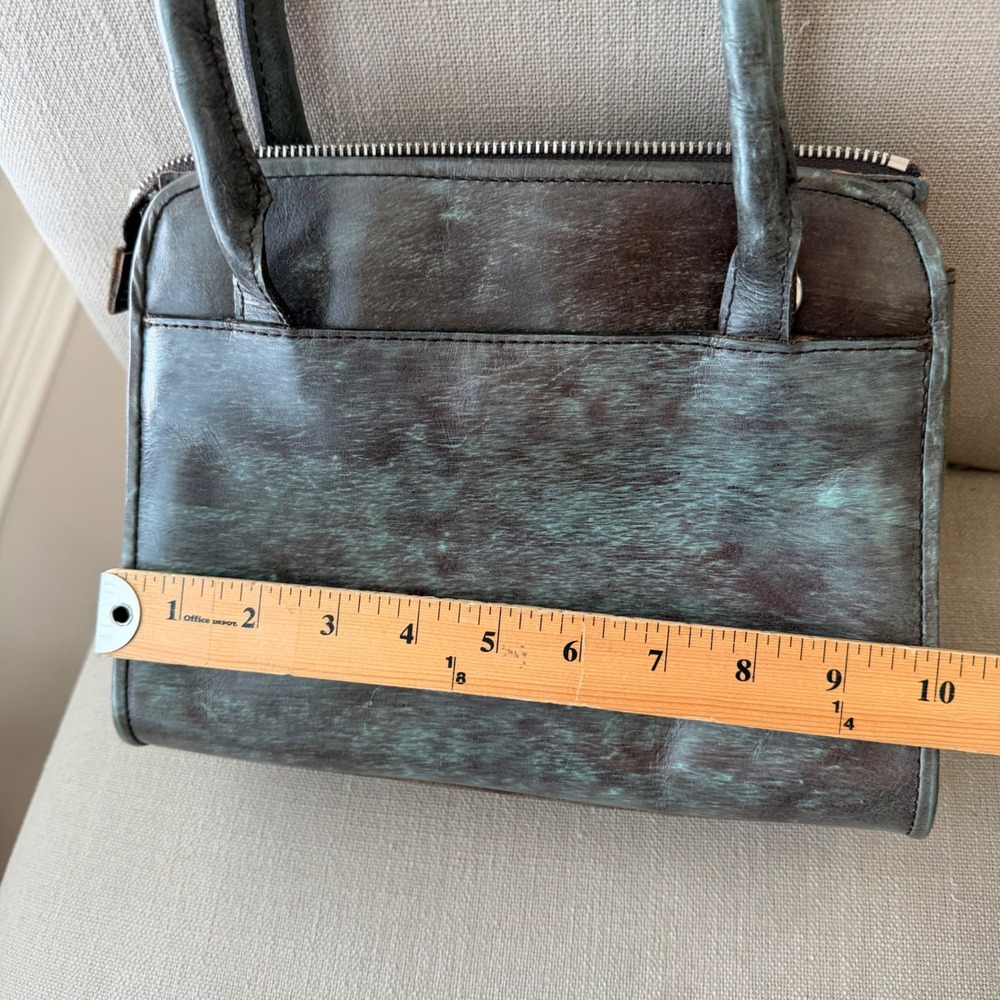 Patricia Nash Turquoise Tooled Leather Floral‎ Satchel Bag P018133 Brown Tassel - Picture 4 of 7